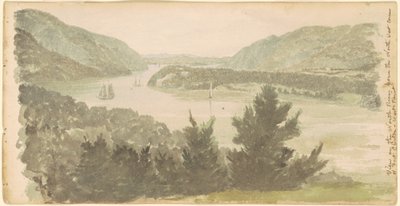 Vista del río North desde la esquina noroeste de Fort Clinton—West Point de Seth Eastman