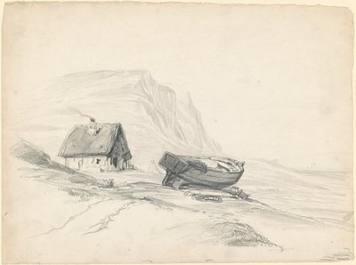 Casa y barco en la orilla de Seth Wells Cheney