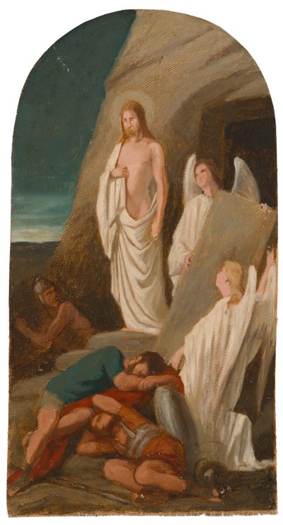 Diseño general del retablo de la iglesia de Sotkamo La resurrección de Cristo de Severin Falkman