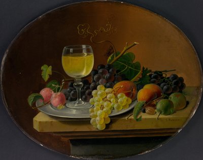Bodegón con fruta y copa de vino, 1865-70 de Severin Roesen
