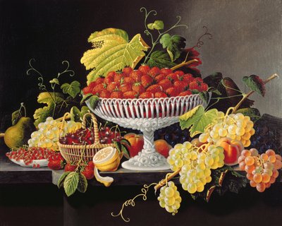 Naturaleza muerta con fresas (óleo sobre lienzo) de Severin Roesen