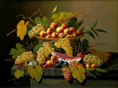 Bodegón con cesta de frutas de Severin Roesen