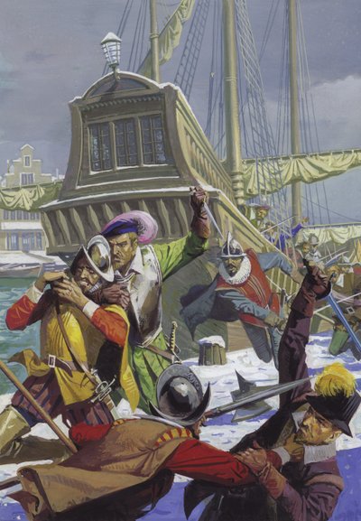 Averting the Siege of Breda (gouache sobre papel) de Severino Baraldi