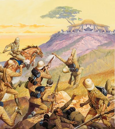 Soldados británicos atacando una posición bóer de Severino Baraldi