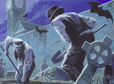 Burke y Hare, ladrones de tumbas y asesinos (gouache sobre papel) de Severino Baraldi