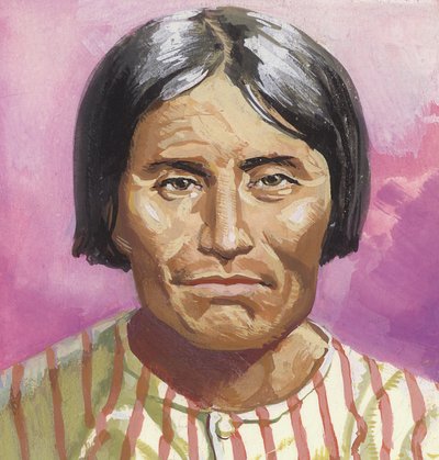 Jefe Kintpuash (gouache sobre papel) de Severino Baraldi
