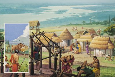 Fundación de Roma (gouache sobre papel) de Severino Baraldi
