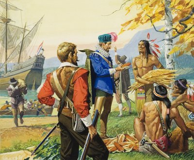 Henry Hudson (1570-1611) (gouache sobre papel) de Severino Baraldi