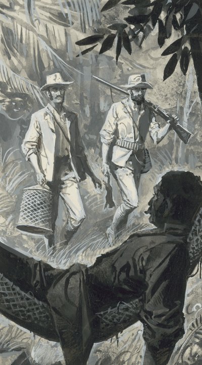 Henry Walter Bates y Alfred Russel Wallace (gouache sobre papel) de Severino Baraldi