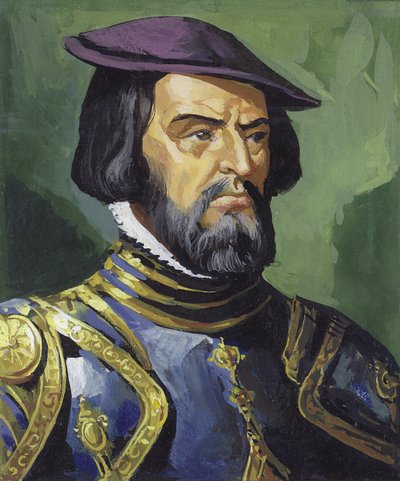 Hernando Cortes (gouache on paper) de Severino Baraldi