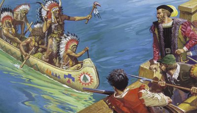 Segundo viaje de Jacques Cartier por el San Lorenzo de Severino Baraldi