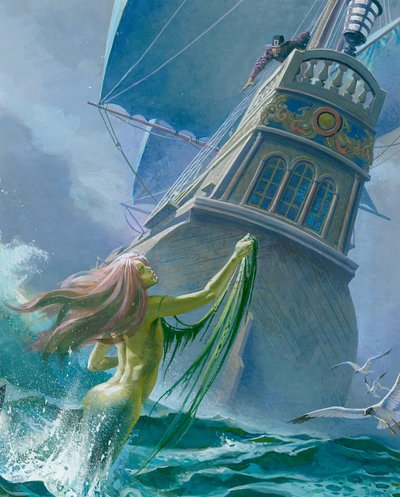 Sirena vista por uno de los tripulantes de Henry Hudson (gouache sobre papel) de Severino Baraldi