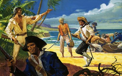 Los amotinados de la Bounty desembarcan en la isla de Pitcairn de Severino Baraldi