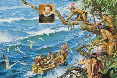 Sir Francis Drake (c.1540-96) (gouache sobre papel) de Severino Baraldi