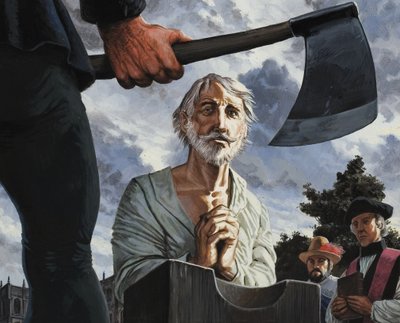 La ejecución de Walter Raleigh (1552-1618) (gouache sobre papel) de Severino Baraldi