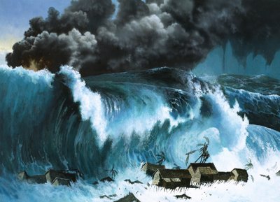 Tsunami tras la erupción del Krakatoa de Severino Baraldi