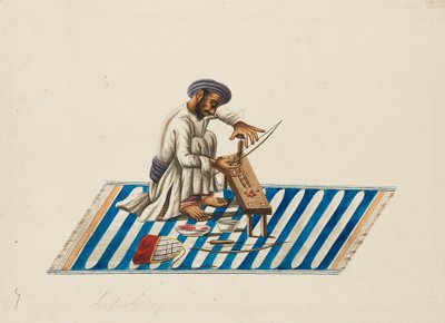Lapidario trabajando de Sewak Ram