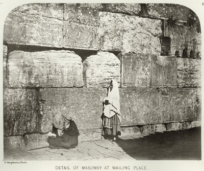 Exterior de Haram-Ash-Sharif, detalle de mampostería en el Lugar de Lamentaciones de Sgt. James M. McDonald