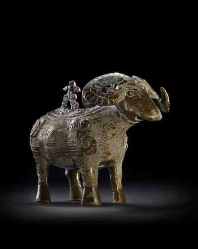 Vasija ritual en forma de carnero, Gong de Shang Dynasty Chinese School