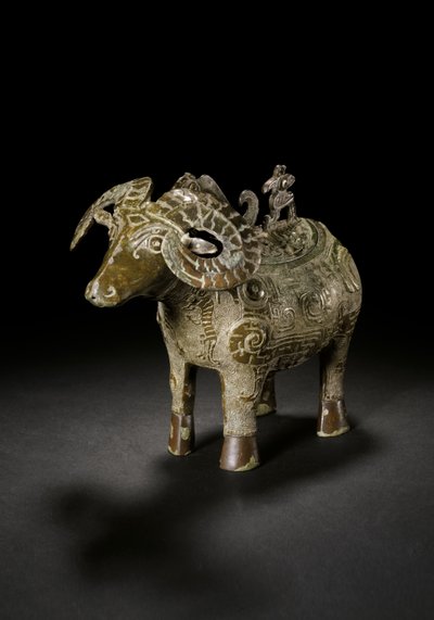 Vasija ritual en forma de carnero, Gong, dinastía Shang tardía de Shang Dynasty Chinese School
