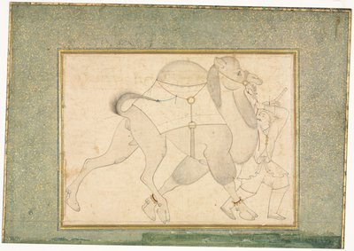 Camello y mozo, ilustración de una sola página, c. 1545-1576 de Shaykh Muhammad