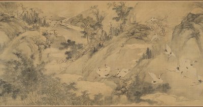 Cien grullas 百鶴圖 de Shen Quan