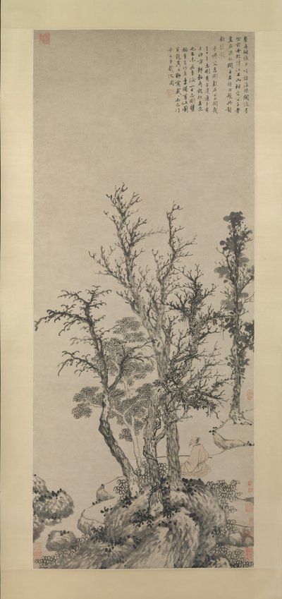 Pescador Silencioso en un Bosque de Otoño, fechado 1475 de Shen Zhou