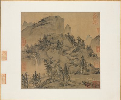 Viajeros en montañas de otoño, primera mitad de 1300 de Sheng Mou