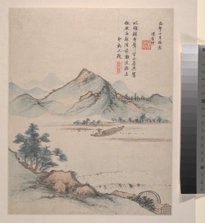Paisajes, flores y pájaros, fechado en 1639 (álbum de ocho cuadros; tinta y color sobre papel) de Shengmo Xiang