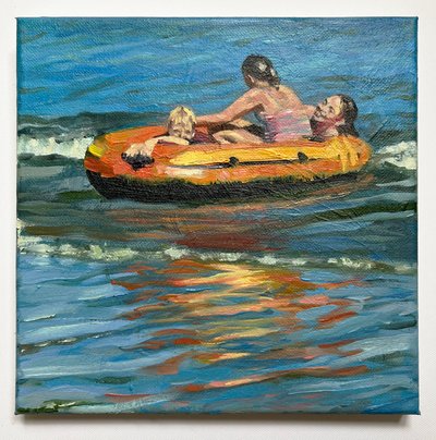 En las aguas con el bote, 2021 de Sheri Gee