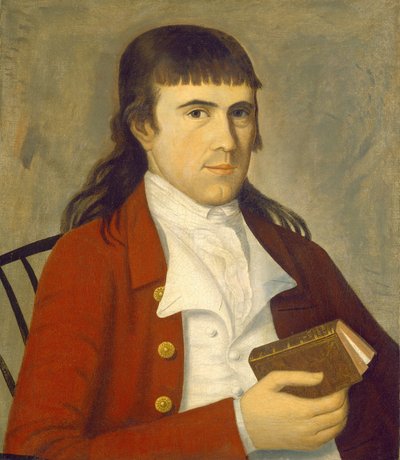Retrato de un hombre en rojo, c. 1785-1790 de Sherman Limner
