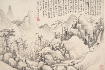 Retiro en la montaña, datable a 1654-55 de Shi Lin