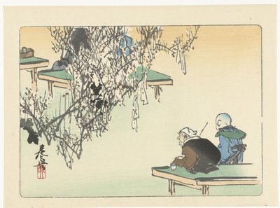 admirando la flor del ciruelo Comparaciones de flores (título de la serie) Hana kurabe (título de serie en objeto) de Shibata Zeshin