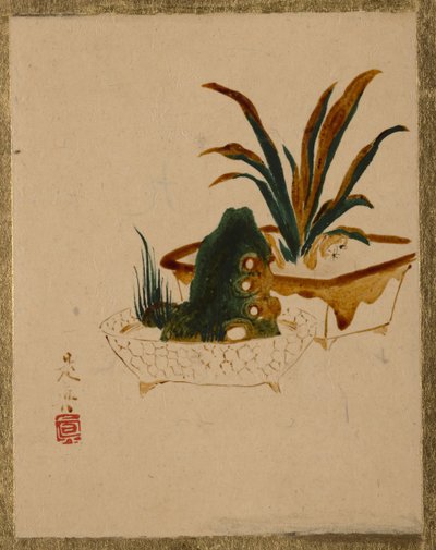 Flores en jardineras de Shibata Zeshin