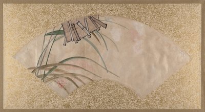 Flores Rosas y Blancas y Hojas, Clappers de Shibata Zeshin