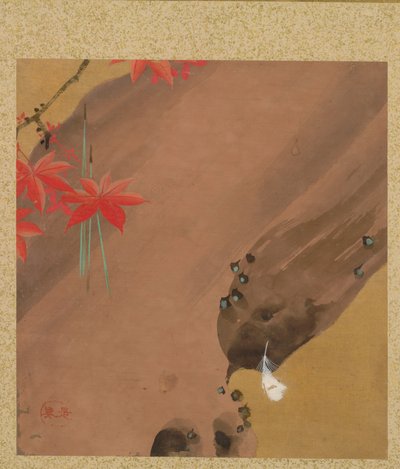 Hoja del álbum de temas estacionales: Polillas, 1847 de Shibata Zeshin