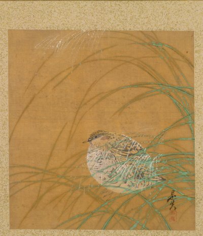 Hoja del Álbum de Temas Estacionales: Costa con Pájaros, 1847 de Shibata Zeshin