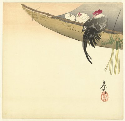 Día de Año Nuevo en el año del gallo. de Shibata Zeshin
