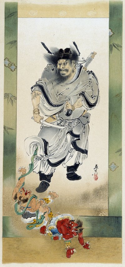 Shoki y los demonios. Autopintura de Shibata Zeshin de Shibata Zeshin