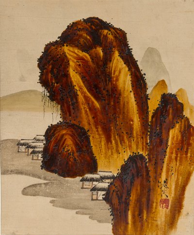 Pueblo entre Rocas de Shibata Zeshin