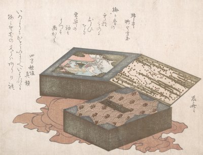 Pasteles en una caja con tela de envoltura, siglo XIX de Shinsai