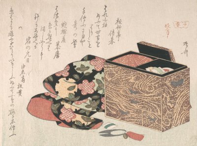 Caja de trabajo de dama y ropa de cama, probablemente 1816 de Shinsai
