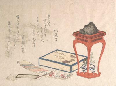 Soporte, caja y papel de escribir, probablemente 1816 de Shinsai