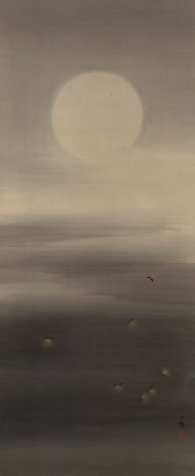 Siete luciérnagas a la luz de la luna de Shiokawa Bunrin
