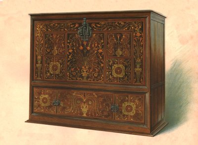 Gabinete incrustado con marquetería de Shirley Charles Llewellyn Slocombe