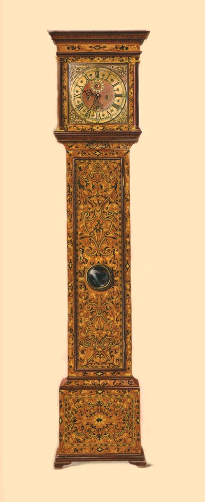 Reloj con incrustaciones de marquetería clara, 1905 de Shirley Charles Llewellyn Slocombe