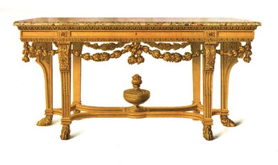 Mesa dorada con tapa de mármol, 1908 de Shirley Charles Llewellyn Slocombe