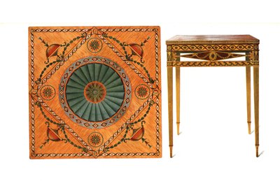 Mesa de cartas plegable incrustada de Shirley Charles Llewellyn Slocombe