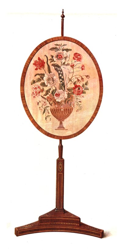 Pantalla de poste de caoba incrustada, 1908 de Shirley Charles Llewellyn Slocombe