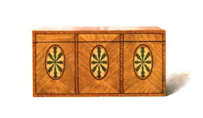 Caja de té de madera satinada incrustada, 1908 de Shirley Charles Llewellyn Slocombe